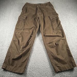 Abercrombie & Fitch Baggy Cargo Pants Mens 29x30 Brown Relaxed Wide Leg Utility